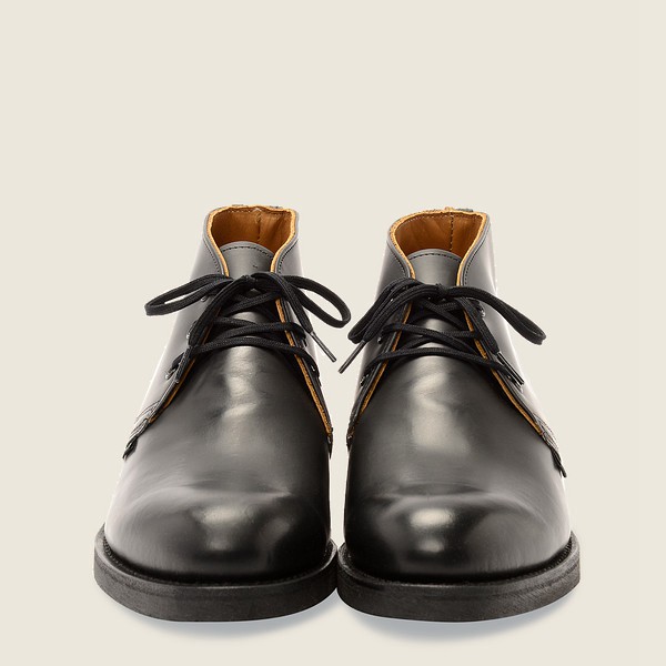 Red Wing Heritage Shoes Black - Red Wing Mens Postman - Chukka Chaparral Leather - VINAS-1245